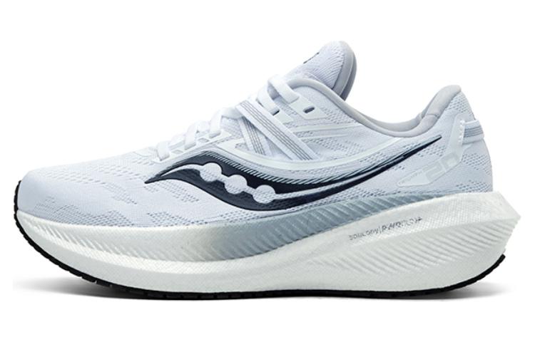Saucony Triumph 20 Anti-Slip Wear-Resistant Low-Top Marathon Running Shoes Women's White Black