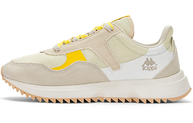 Kappa Slip Resistant, Abrasion Resistant, Breathable Low Top Casual Running Shoes Unisex White Khaki Brown Yellow
