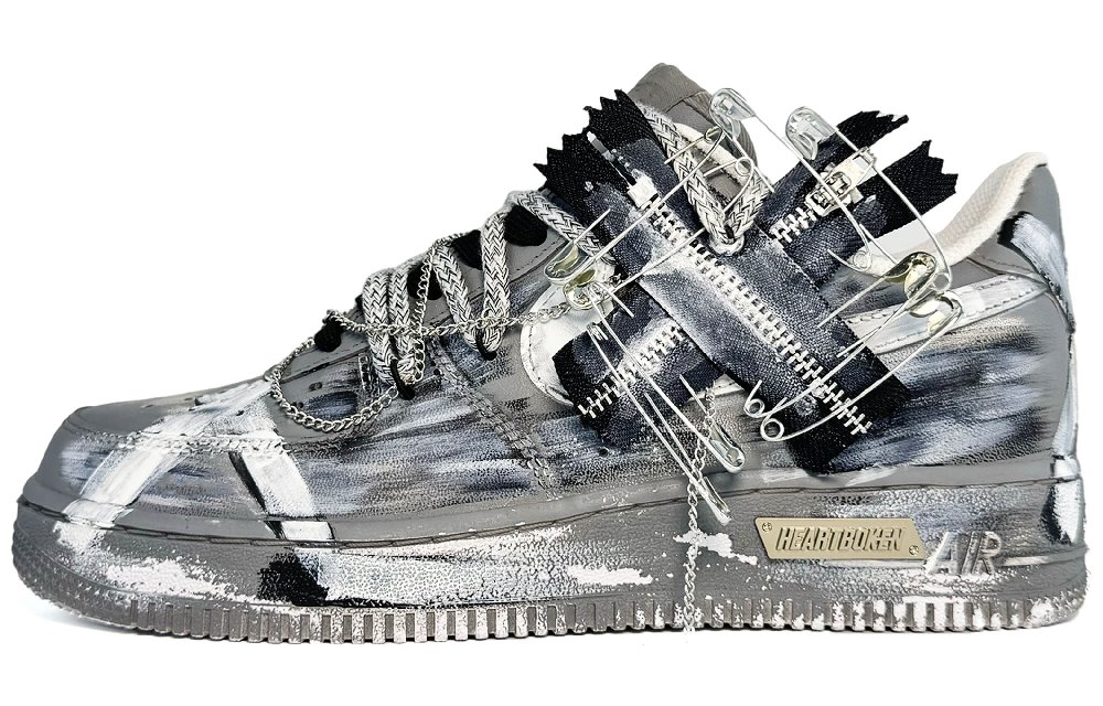 Nike Air Force 1 Low-Top Skateboard Shoes Men's Black Gray