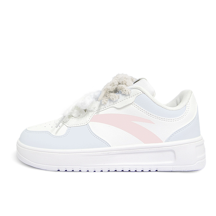 Anta Relaxed Anti Slip Wear Resistant Low Top Skateboard Shoes Unisex Blue Pink