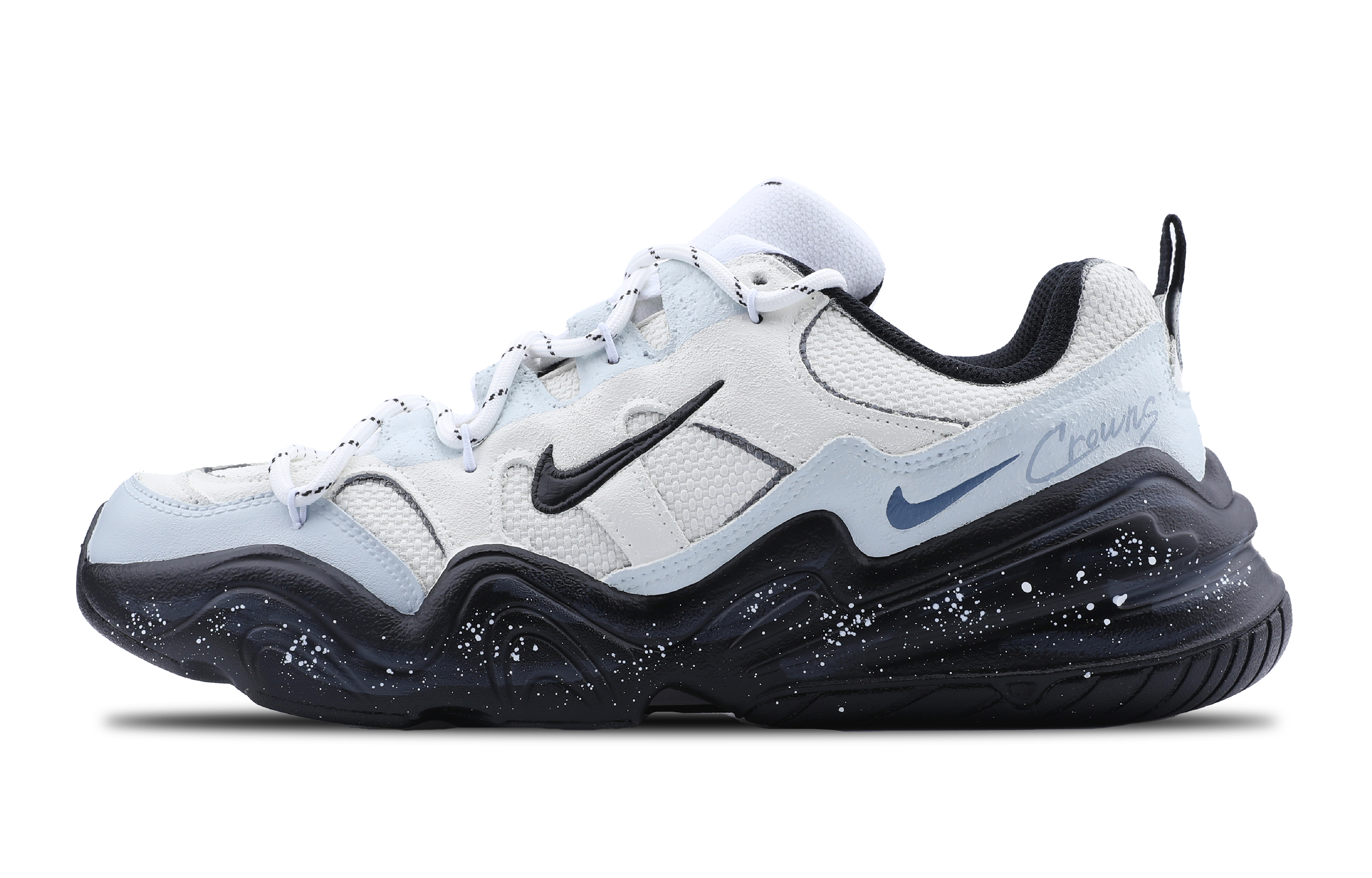 Nike Tech Hera Abrasion Resistant Low top Casual Shoes Unisex Black White Blue