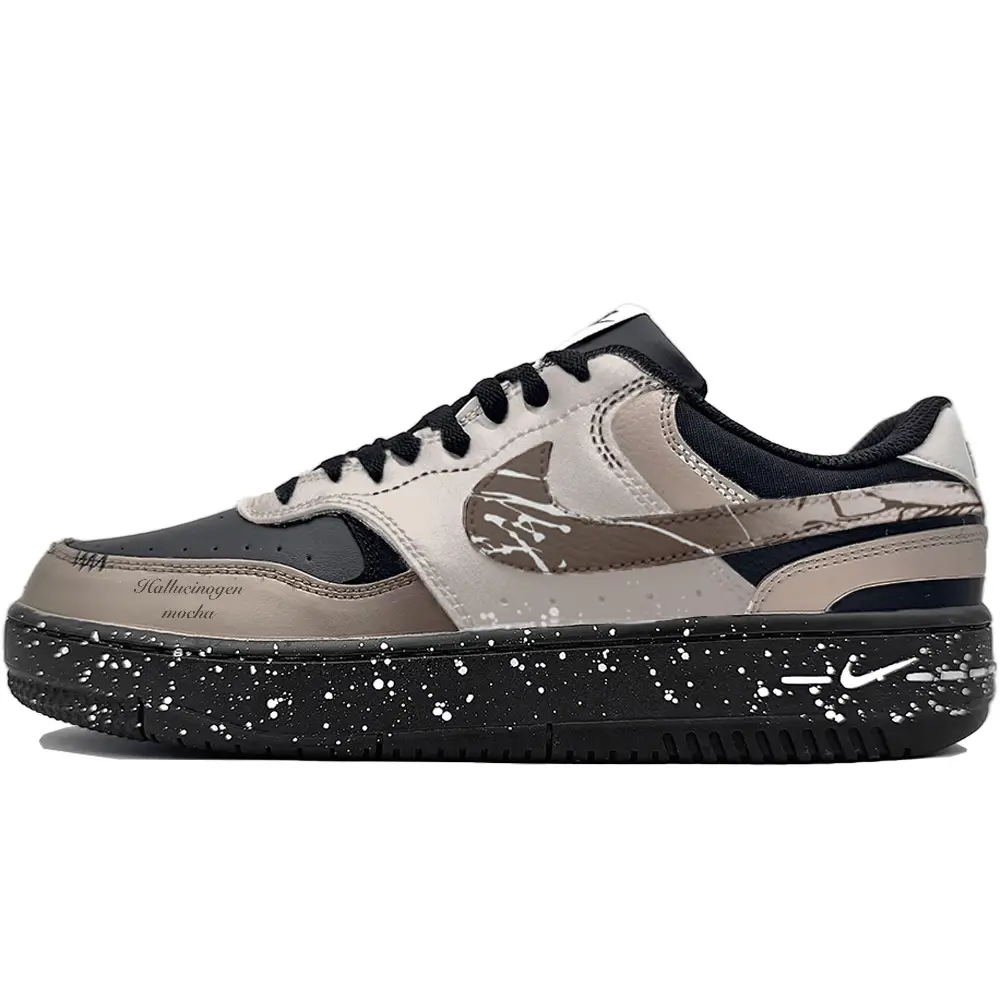 Nike Gamma Force 'Black White Stone Coal Stratum Abrasion Resistant Low top Skateboard Shoes Unisex Black Coffee