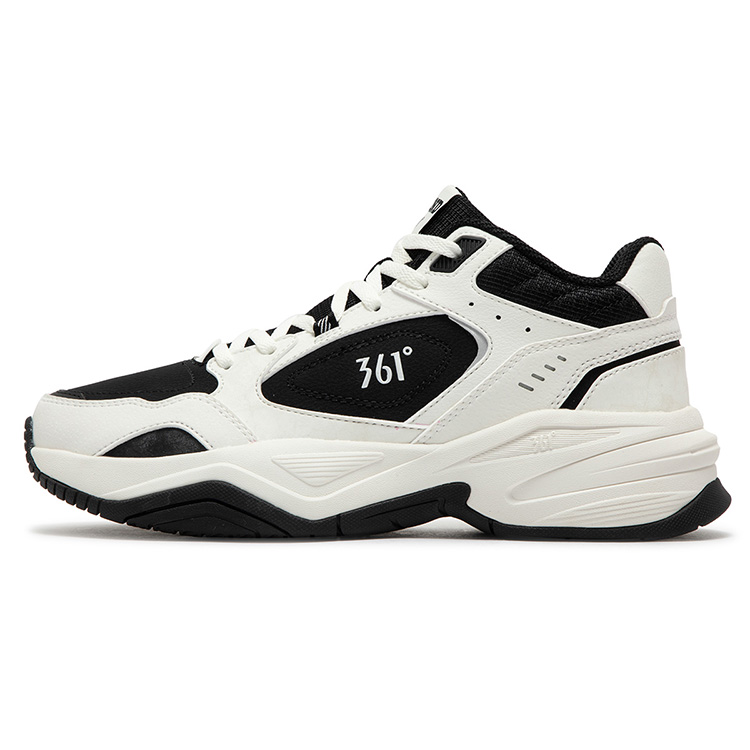 361° Sailing Series Anti-Slip And Wear-Resistant Warm Mid-Top Casual Shoes Women's White Black