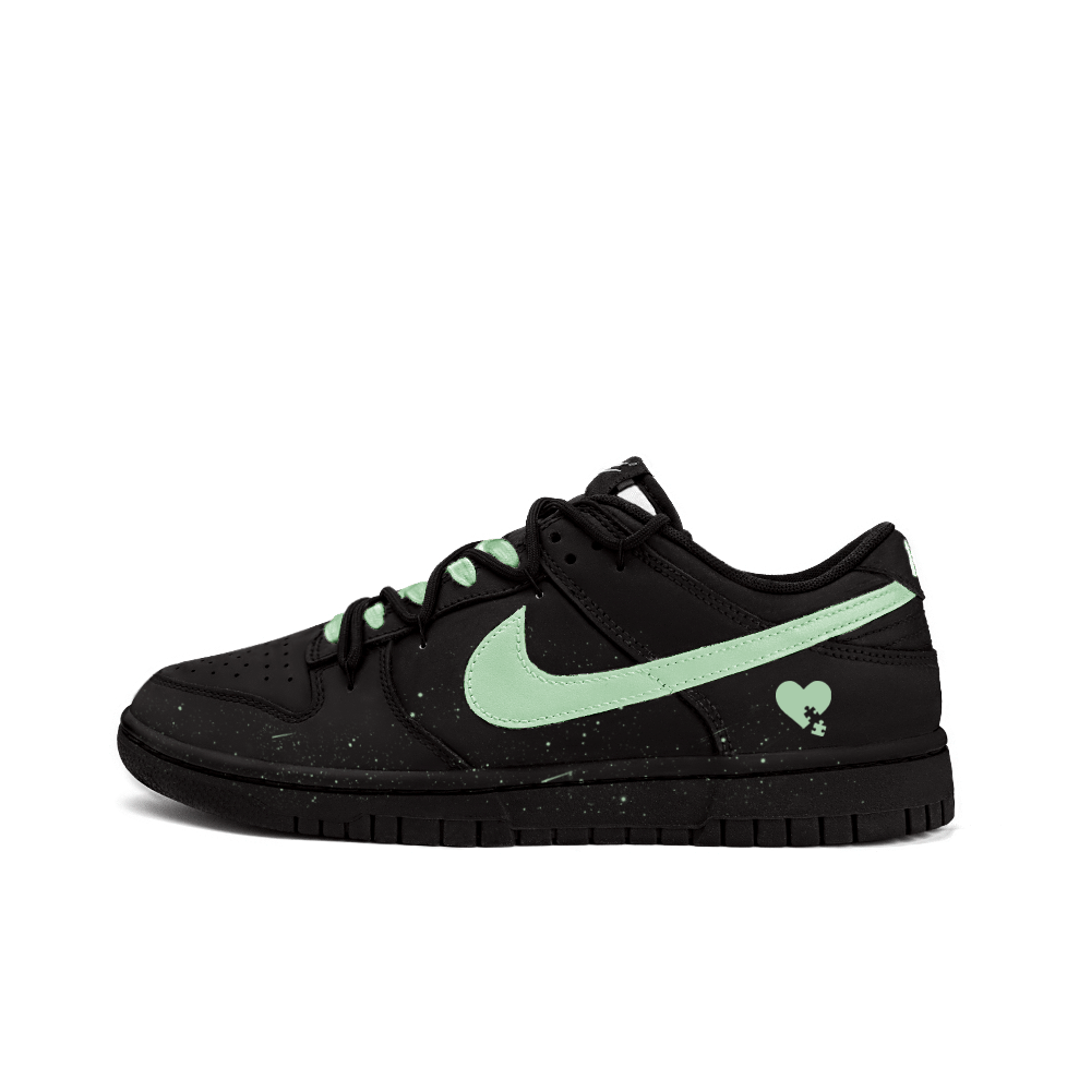 Nike Dunk Slip-Resistant Cushioning Wear-Resistant Low-Top Skateboard Shoes Unisex Black Green