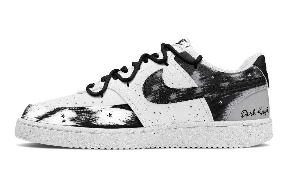 Nike Court Vision 1 Anti-Slip Wear-Resistant Low-Top Skateboard Shoes Men's Black White