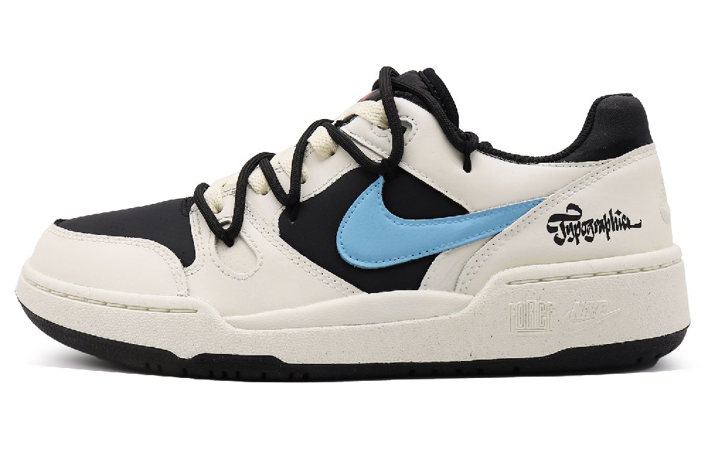 Nike Full Force Abrasion Resistant Low Top Skateboard Shoes Men's White Blue