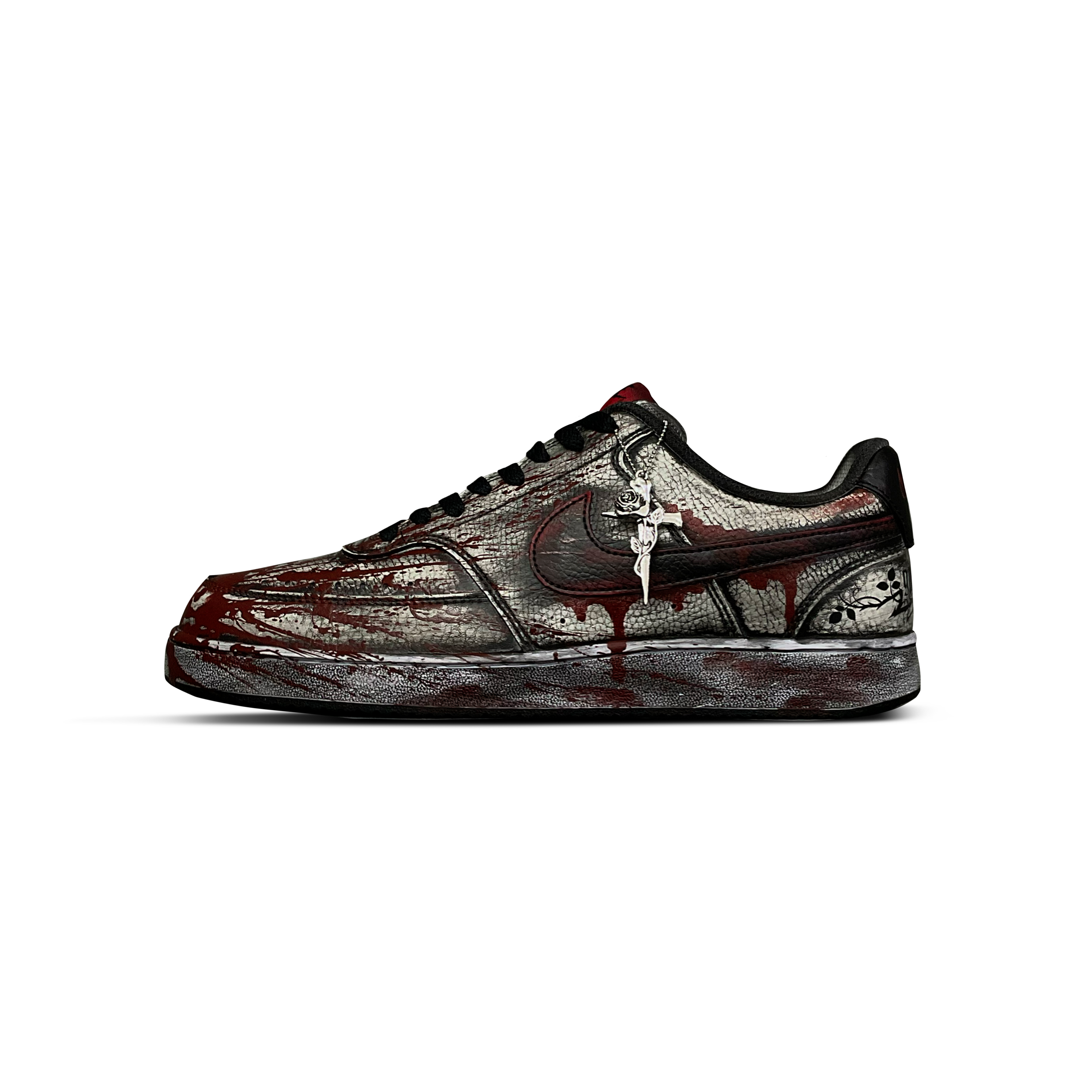 Nike Court Vision 1 Tower Rabbit Coexistence Cushioning, Wear Resistant Low top Skateboard Shoes Men's Black Red