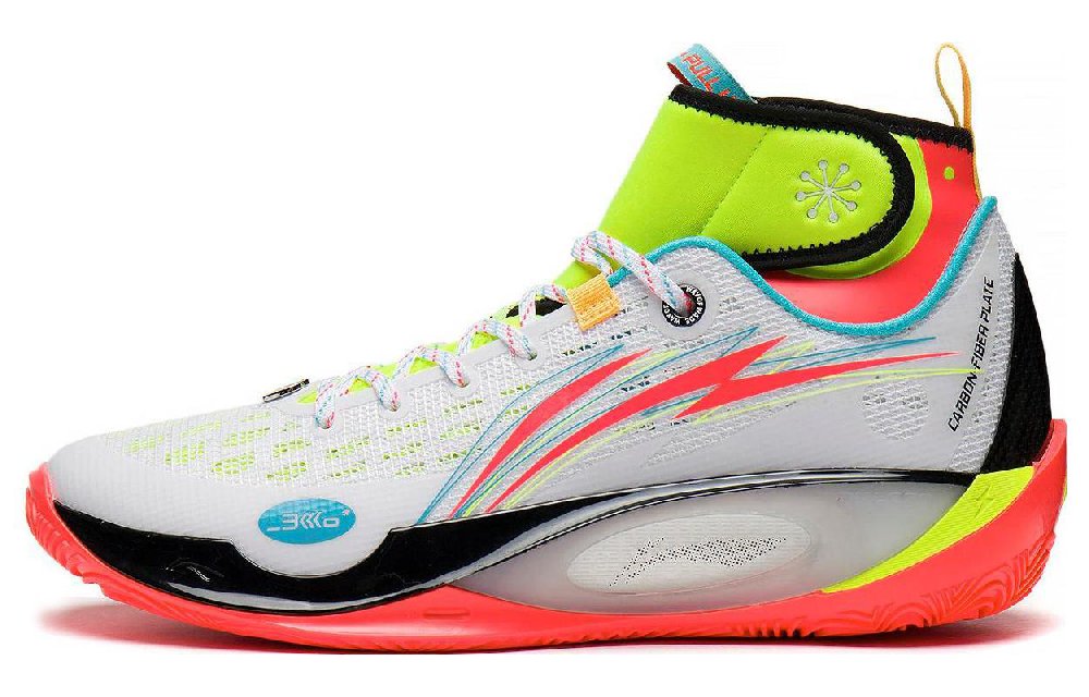 LiNing 808 2 ULTRA Ultra Cushioning Anti-Slip And Wear-Resistant High-Top Basketball Shoes White Green Red