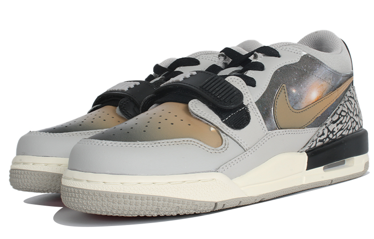 Jordan Legacy 312 Anti-Slip Wear-Resistant Low-Top Vintage Basketball Shoes GS White Gray