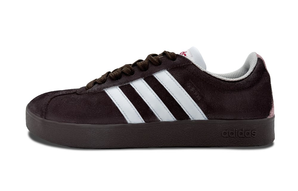 Adidas Neo Vl Court Low-Top Skateboard Shoes Unisex Brown Pink