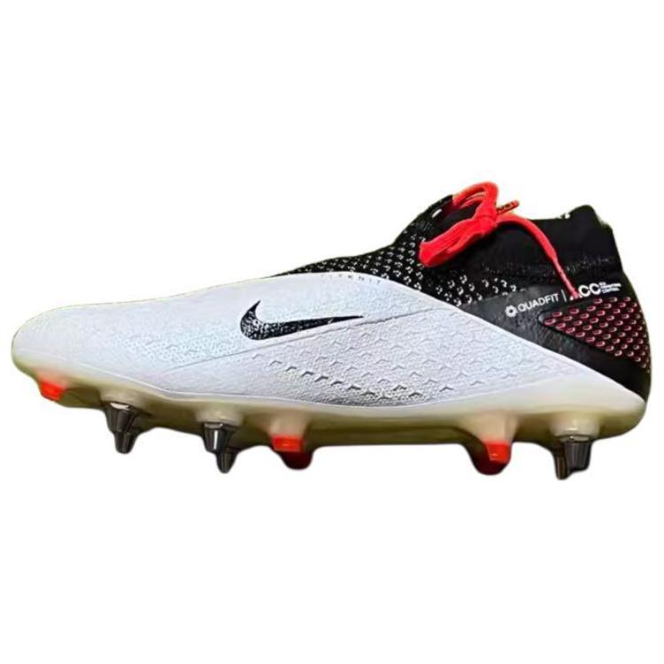 Nike Phantom Vision SG Metal Long Studs Natural Ground Anti-Slip Wear-Resistant Soccer Shoes Men's White Black
