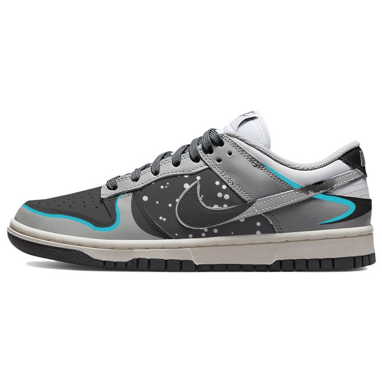 Nike Dunk Deep Space Slip-Resistant Low-Top Skateboard Shoes Women's White Gray
