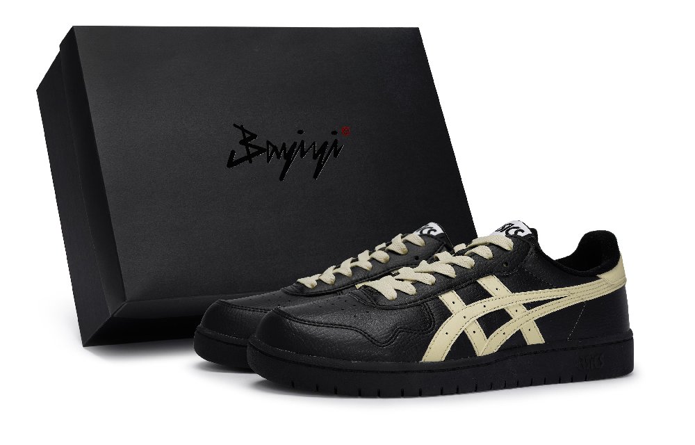 Asics JAPAN S Anti-Slip Wear-Resistant Low-Top Skateboard Shoes Unisex Black Beige