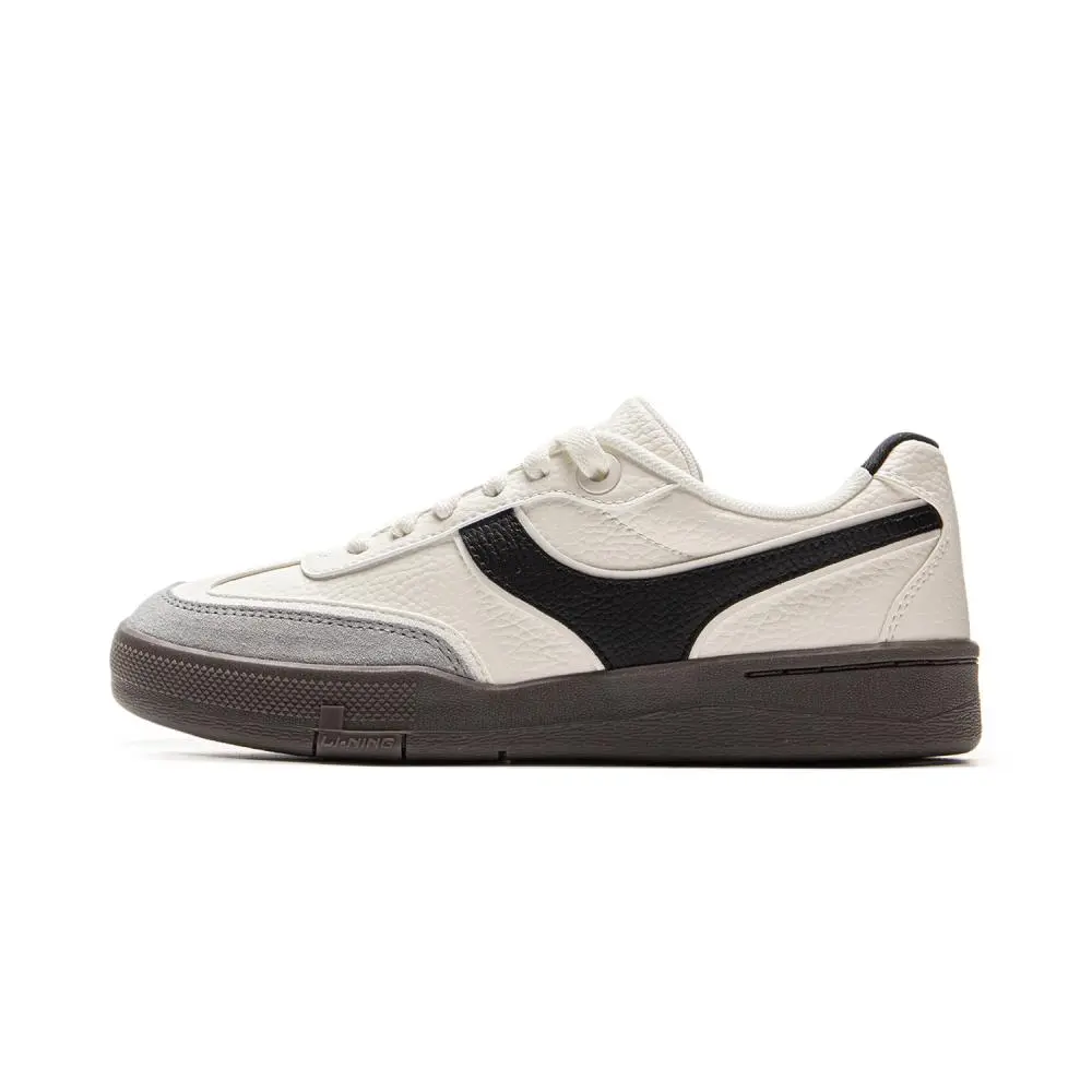 LiNing Glory 92s Abrasion Resistant Balance Lightweight Low top Skateboard Shoes Women's Ivory Black Ultimate Gray