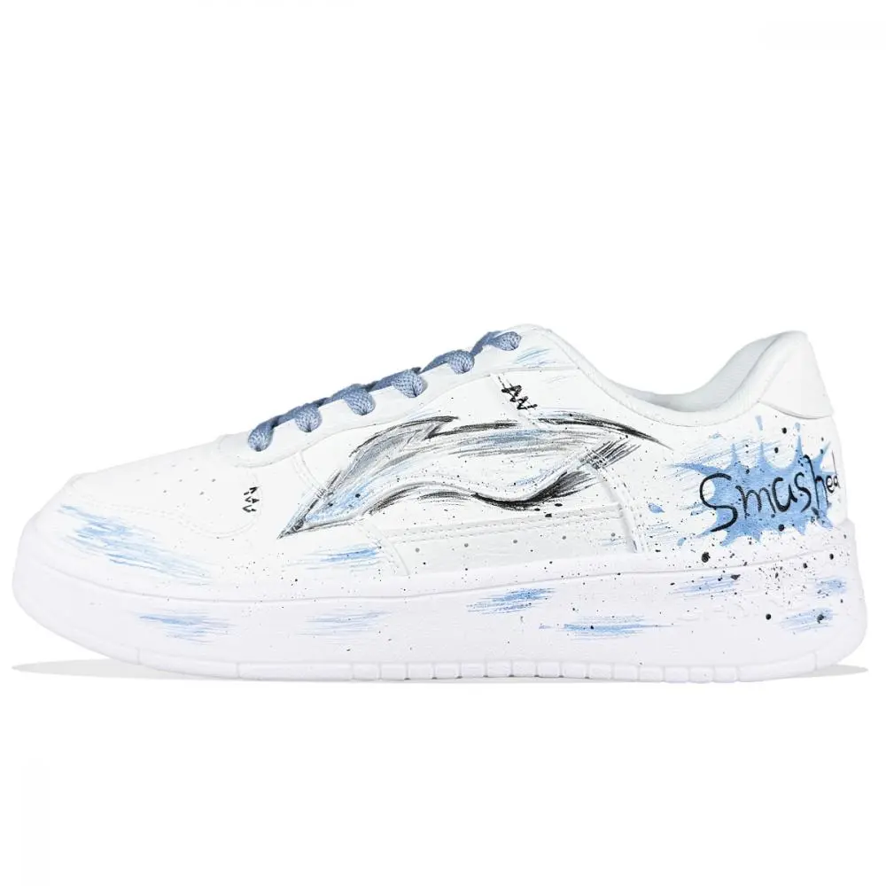LiNing Pontoon Boats Cushioning Abrasion Resistant Breathable Low top Skateboard Shoes Men's Steel Blue