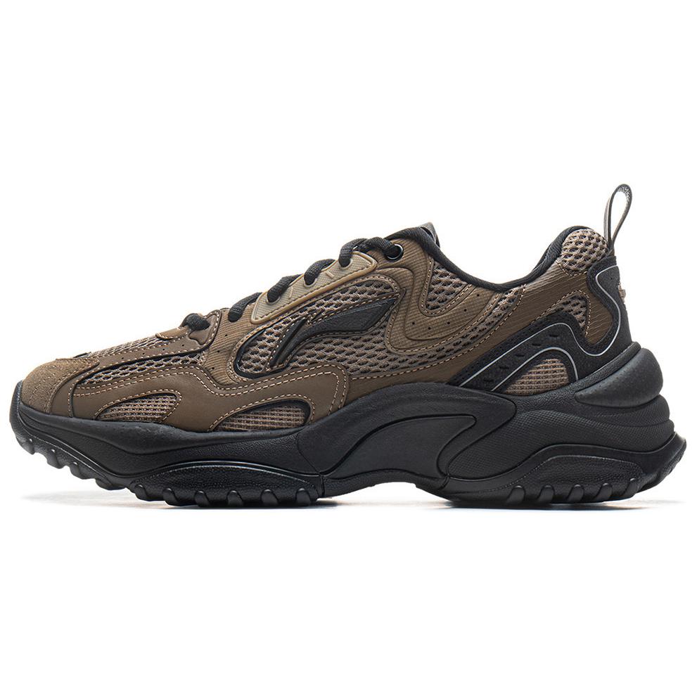 LiNing Chu Rui V2 Anti-Slip And Wear-Resistant Breathable Low-Top Casual Shoes Men's Tan Black