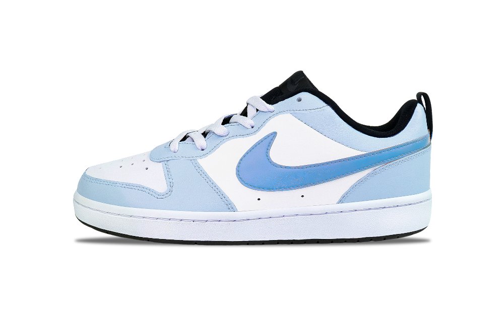 Nike Court Borough Low 2 Abrasion Resistant Support Low Top Skateboard Shoes GS Blue White