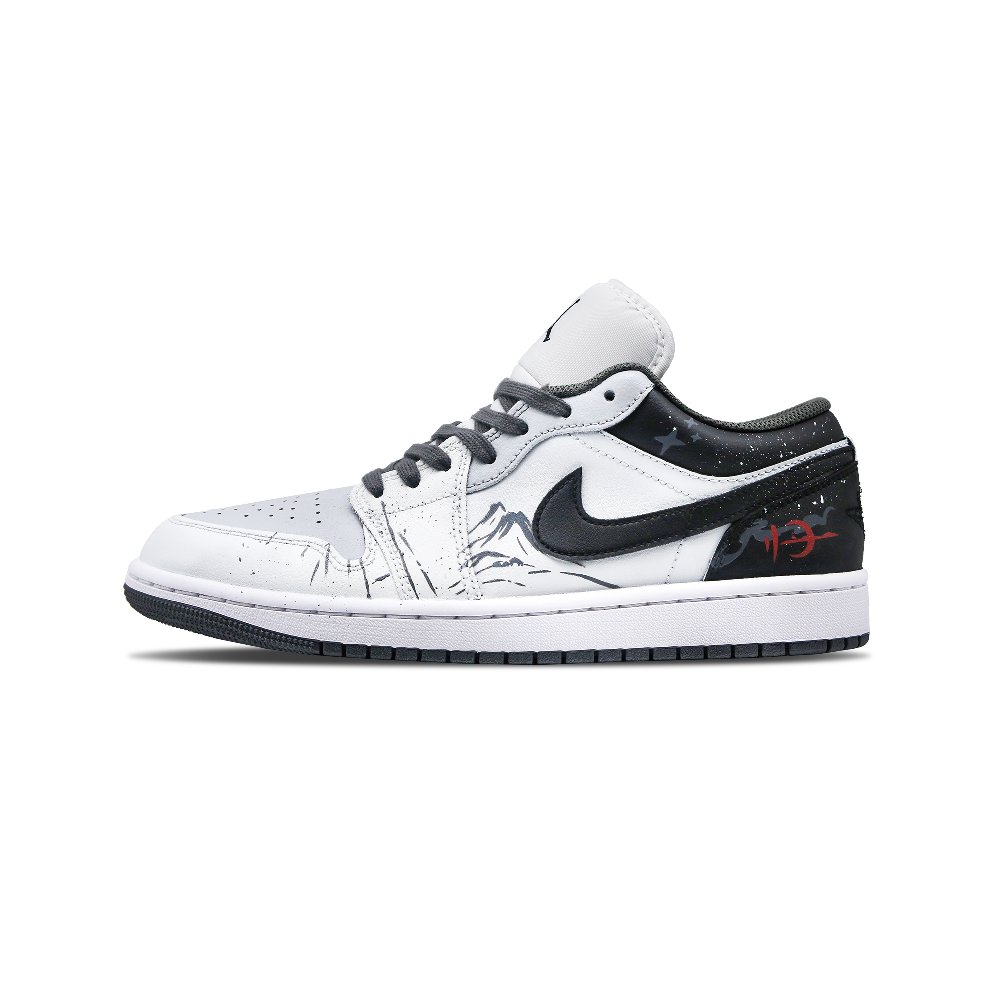 Jordan Air Jordan 1 Abrasion Resistant Low Top Vintage Basketball Shoes Unisex Black White