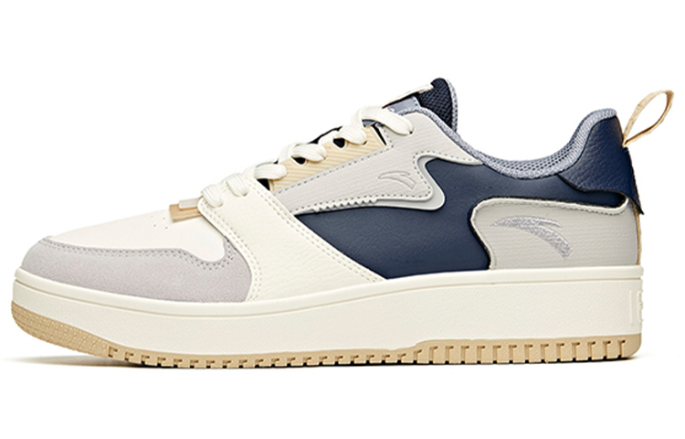 Anta Slip Resistant Shock Absorbers With Abrasion Resistant Properties Low Top Skateboard Shoes Men's Gray White Blue
