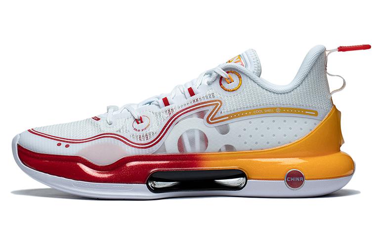 LINING Evolution LOW Basketball Shoes Men's Low top White/Yellow/Red