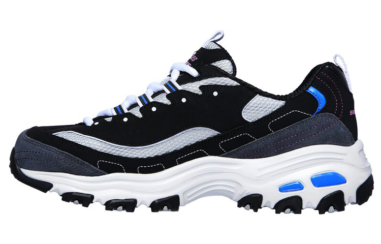 Skechers D Lites Low Top Running Shoes Black/Blue Women's