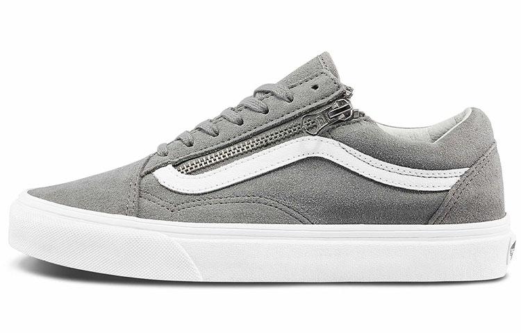 Vans Unisex Old Skool Zip Low Top Sneakers Grey 'Gray White'