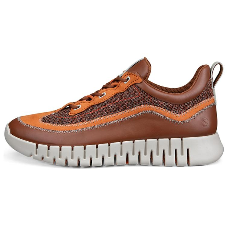 Ecco Casual Shoes Men Low-Top Orange Brown