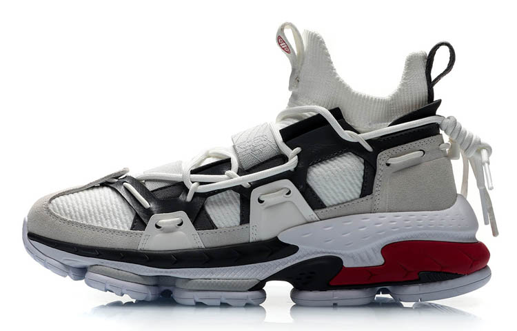 LiNing CF Non-slip Lightweight Mid-Top Casual Shoes Unisex Gray White
