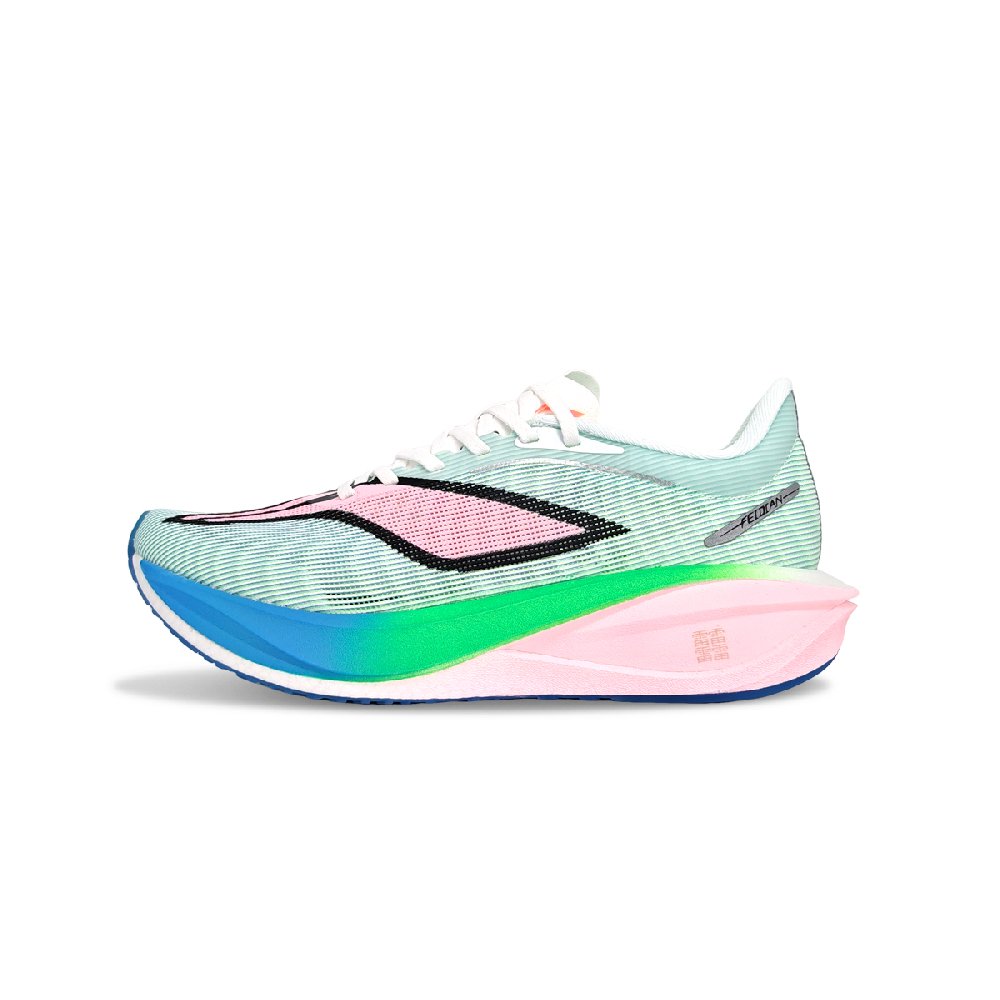 LiNing Feidian 5 Challenger Shock Absorbers Slip Resistant Breathable Low Top Casual Running Shoes Unisex Pink Green