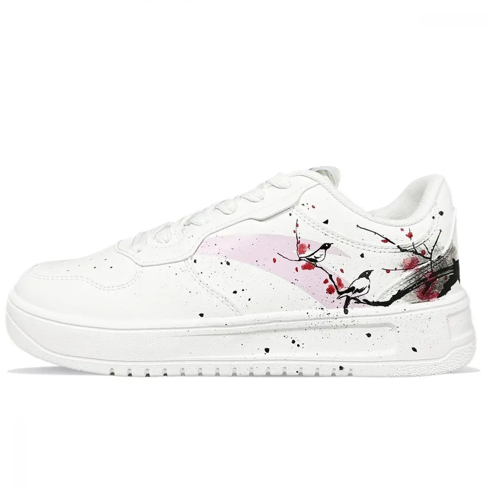 Anta Life Collection Slip-Resistant Cushioning Low-Top Skateboard Shoes Women's Black White