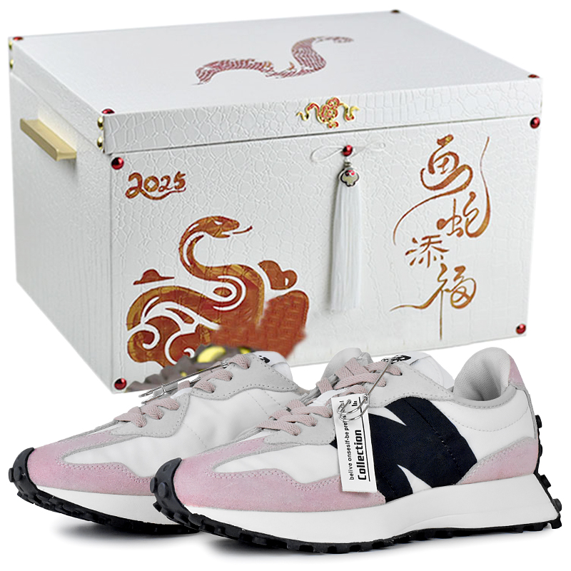 New Balance NB 327 Abrasion Resistant Low Top Running Shoes Women's White Black Pink