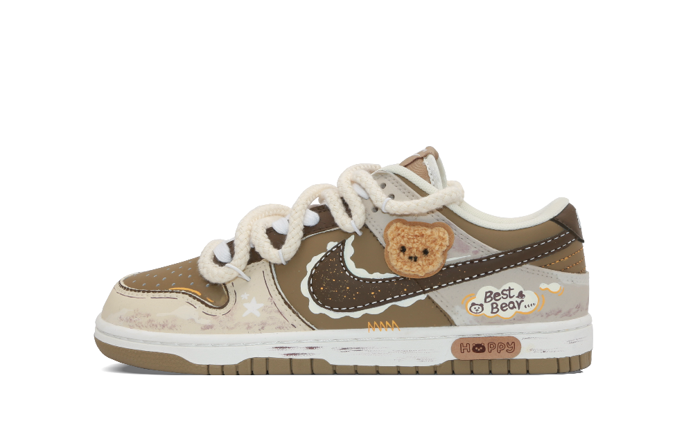 Nike Dunk Low Top Skateboard Shoes Unisex Brown