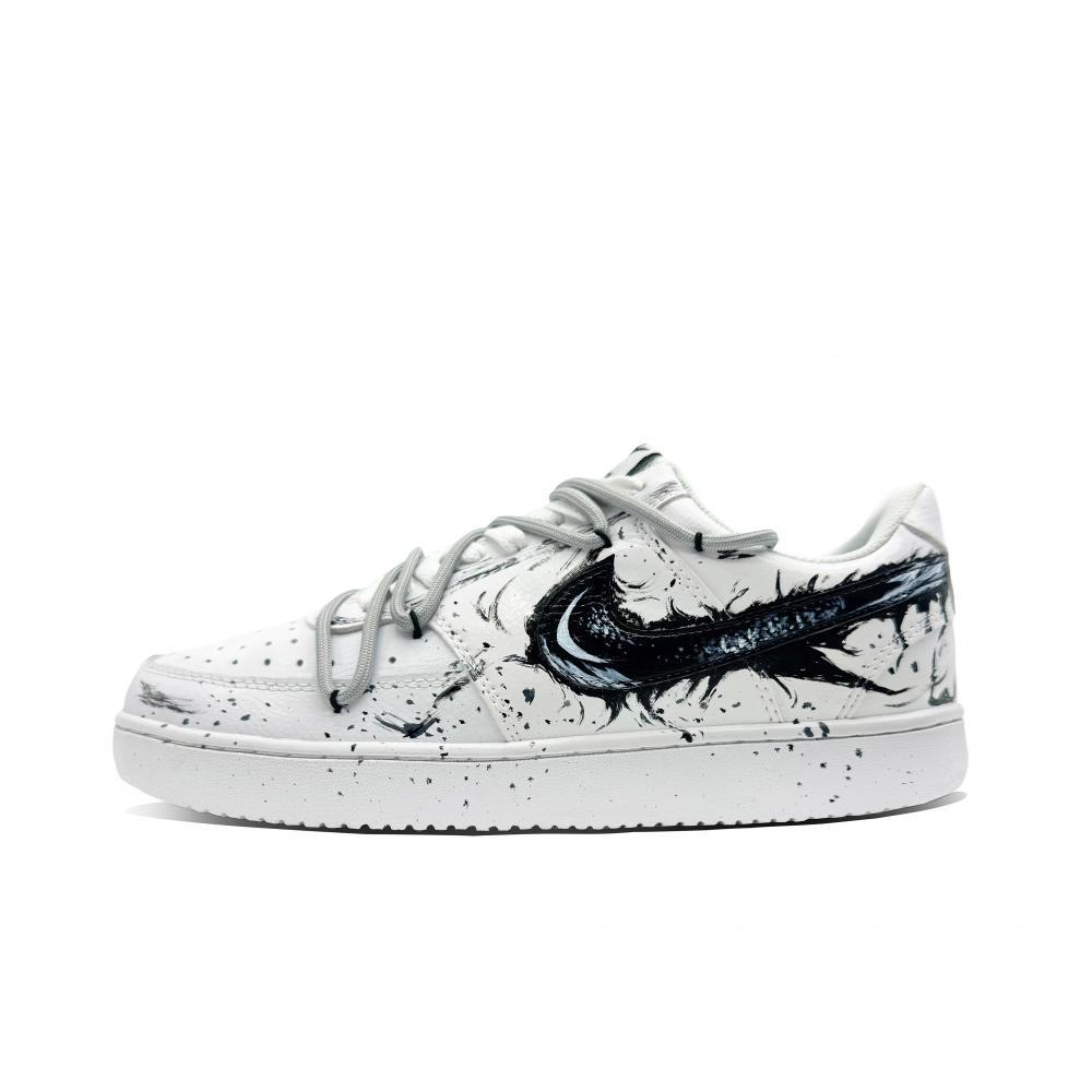 Nike Court Vision 1 Shadow Stinger Coverage Anti-Slip And Wear-Resistant Low-Top Skateboard Shoes Women's Black White