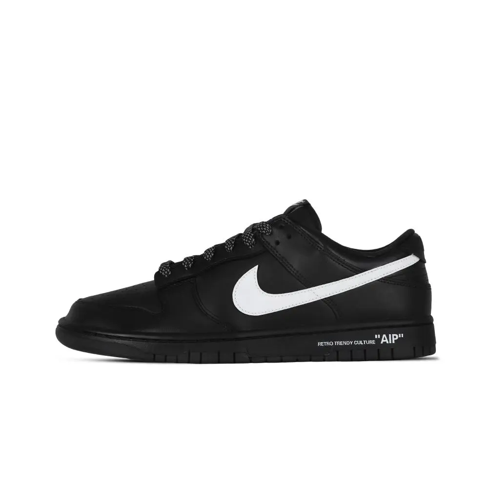 Nike Dunk Black Moon Coverage Cushioning Abrasion Resistant Low top Skateboard Shoes Unisex Black White