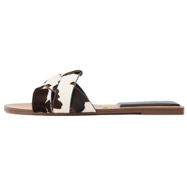 ZARA Slide Slippers Women's White Brown