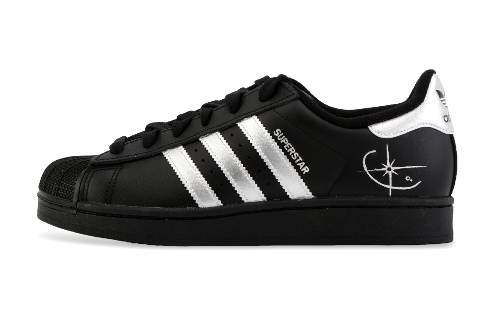 Adidas Originals Superstar 2 Skateboard Shoes Women's Low Top Black/Silver