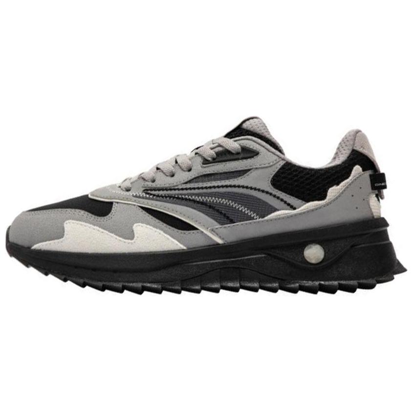 361° Life Collection Anti-Slip Wear-Resistant Low-Top Chunky Sneakers Men's Black Gray