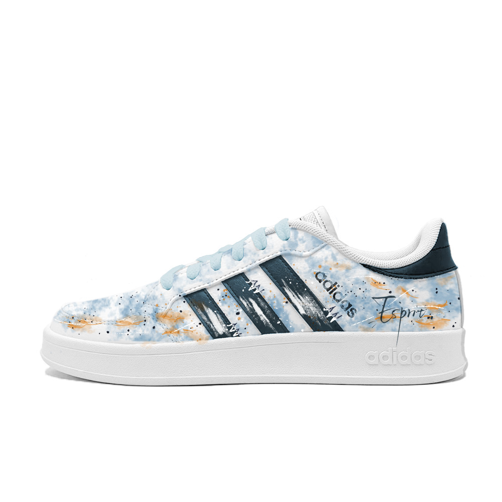 Adidas Neo Breaknet Floral Abrasion Resistant Low Top Skateboard Shoes Unisex Blue