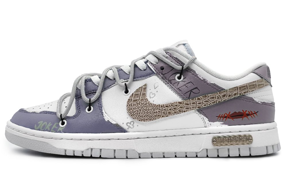 Nike Dunk Slip-Resistant Cushioning Wear-Resistant Low-Top Skateboard Shoes Men's Gray Purple