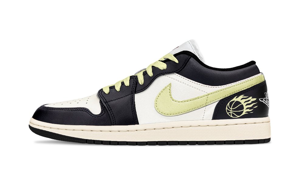Jordan Air Jordan 1 Bodhi Backboard Balance Low Top Vintage Basketball Shoes Unisex Black Cyan