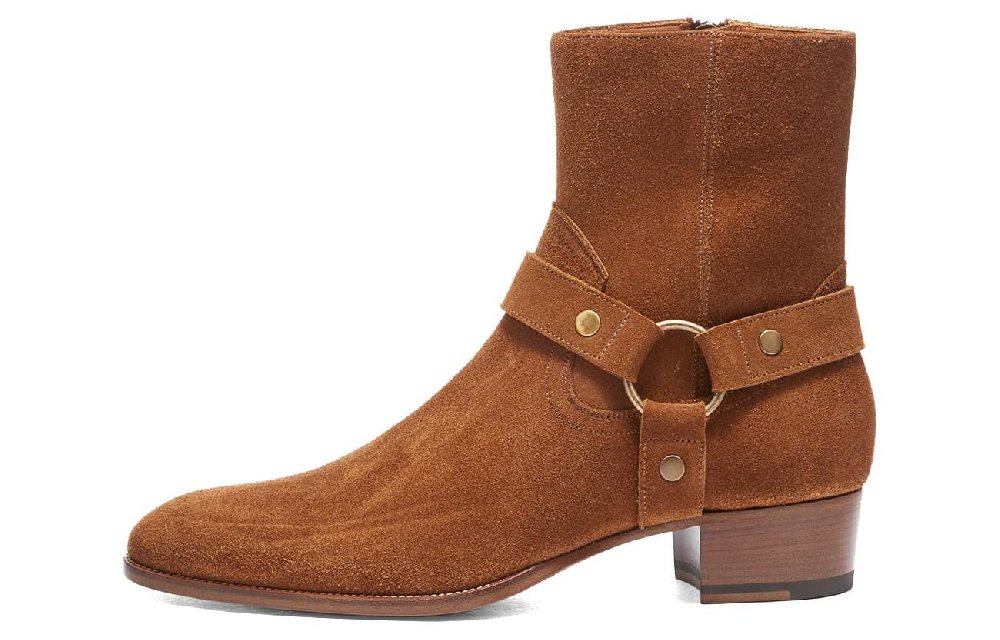 SAINT LAURENT Wyatt Harness Ankle Boots