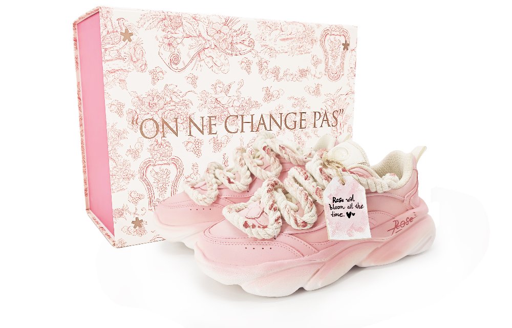 Anta Cat Paw Cushioning, Slip Resistant, And Abrasion Resistant Low Top Chunky Sneakers Women's Beige Pink