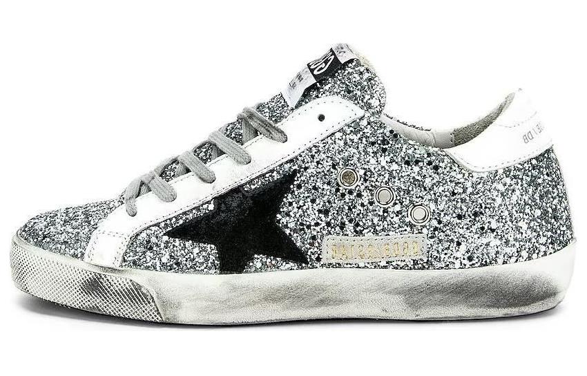 Golden Goose Super Star Stylish Skateboarding Shoes Women's Sequin White