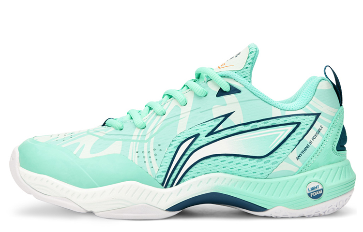 LiNing Anti Slip Wear Resistant Breathable Coverage Low Top Badminton Shoes Unisex Ice Green