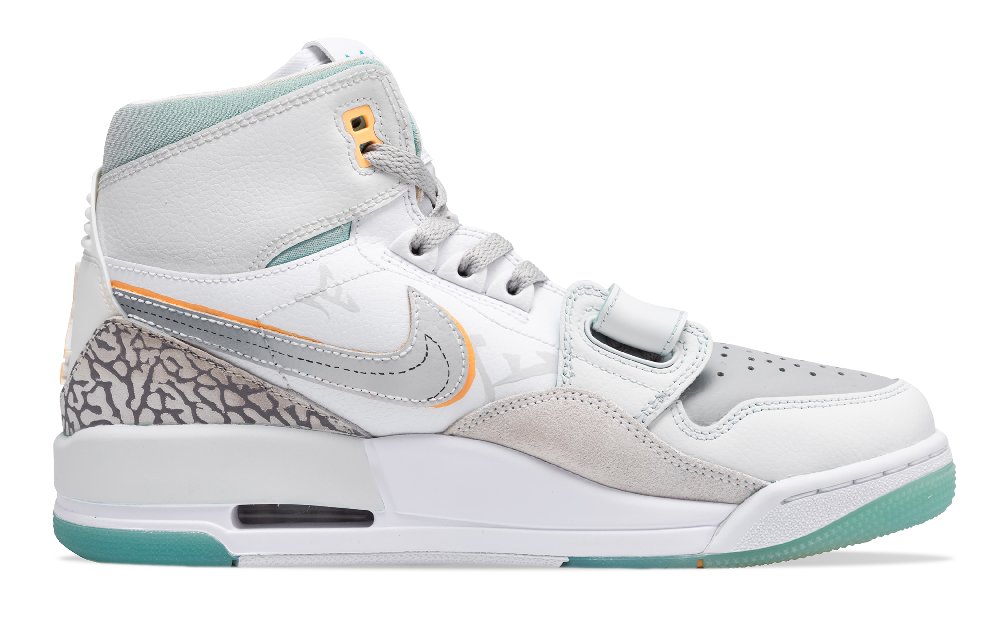 Jordan Legacy 312 Abrasion Resistant Moisture Wicking High Top Vintage Basketball Shoes Men's White Gray