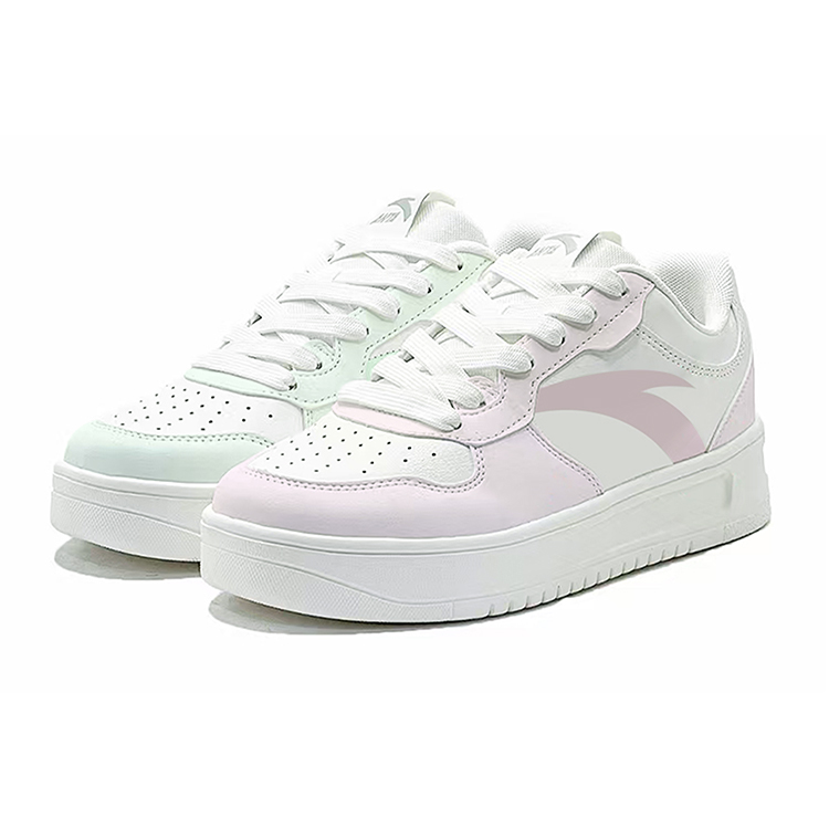 Anta Anti Slip Wear Resistant Low Top Skateboard Shoes Unisex Pink Green Mismatched