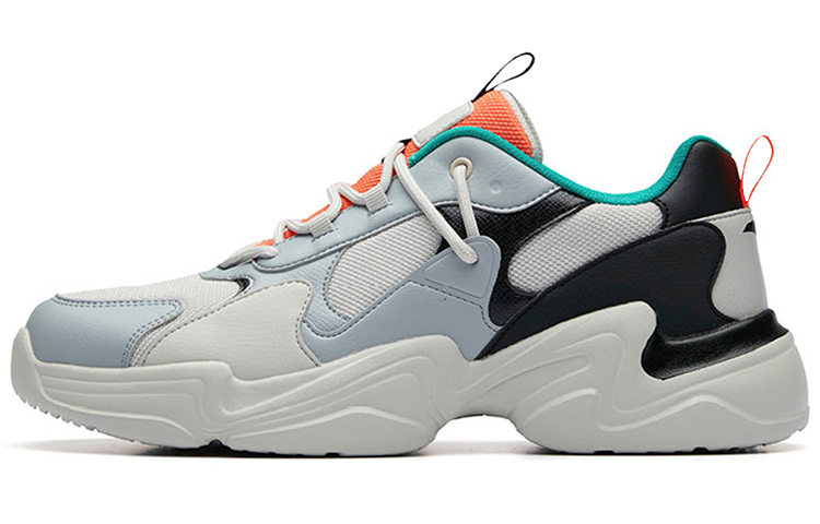 Anta Life Collection Abrasion-Resistant Slip-Resistant Low-Top Chunky Sneakers Men's Mist Gray