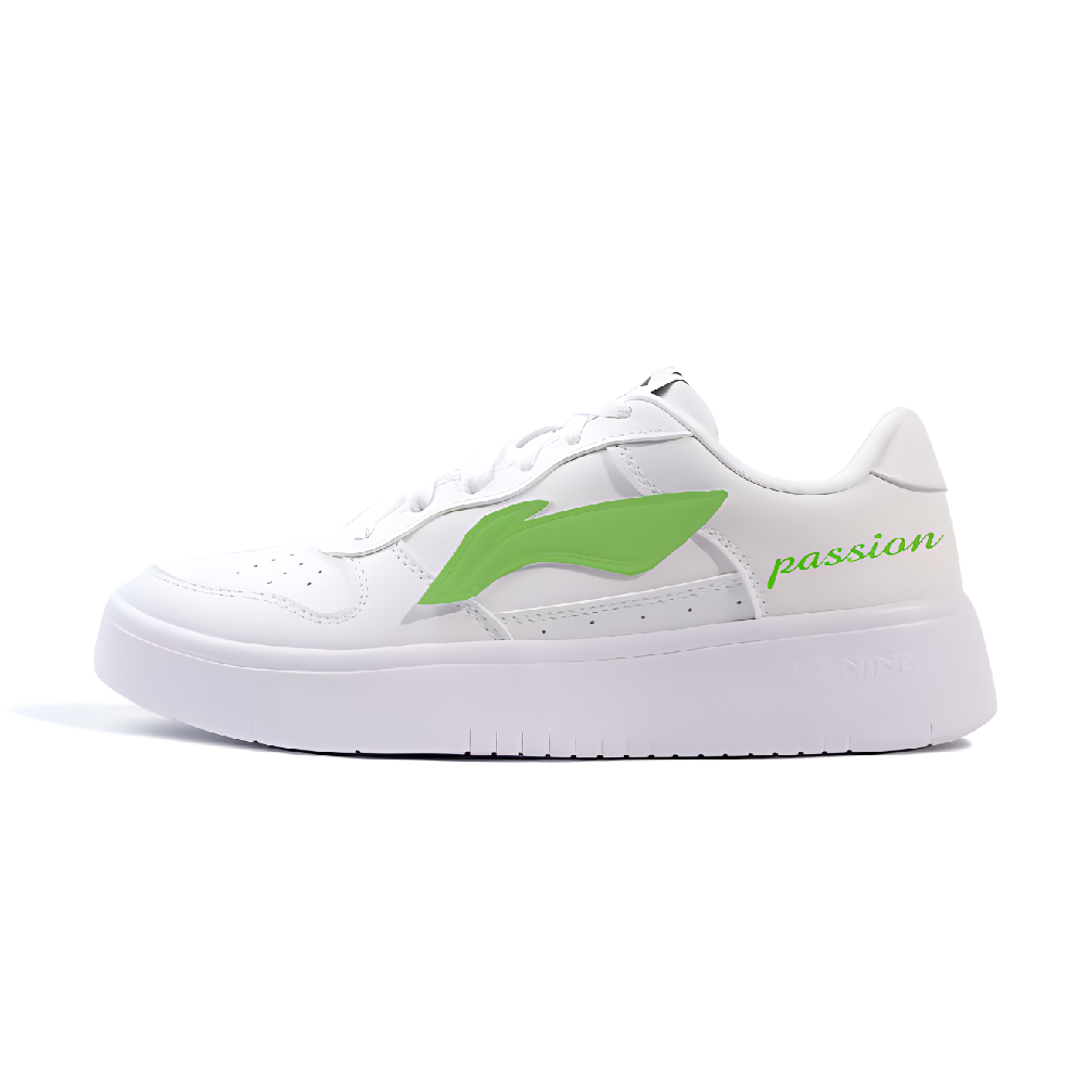 LiNing Pontoon Boats Slip Resistant Cushioning Abrasion Resistant Low Top Skateboard Shoes Unisex White