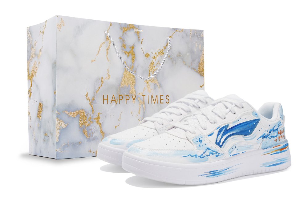 LiNing Acer Truncatum Coverage Abrasion Resistant Low Top Skateboard Shoes Men's Light Blue