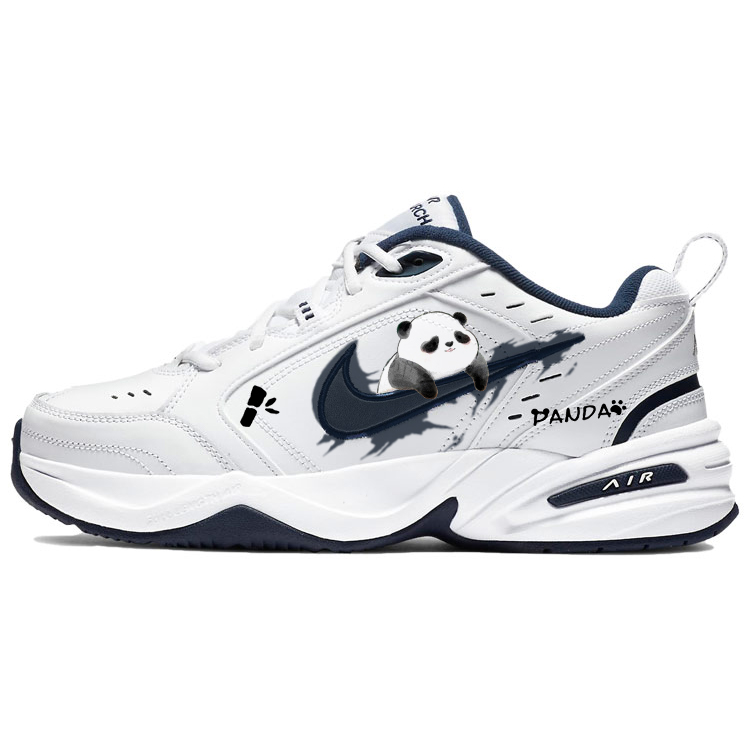 Nike Air Monarch 4 Anti-Slip Wear-Resistant Low-Top Chunky Sneakers Unisex Blue White